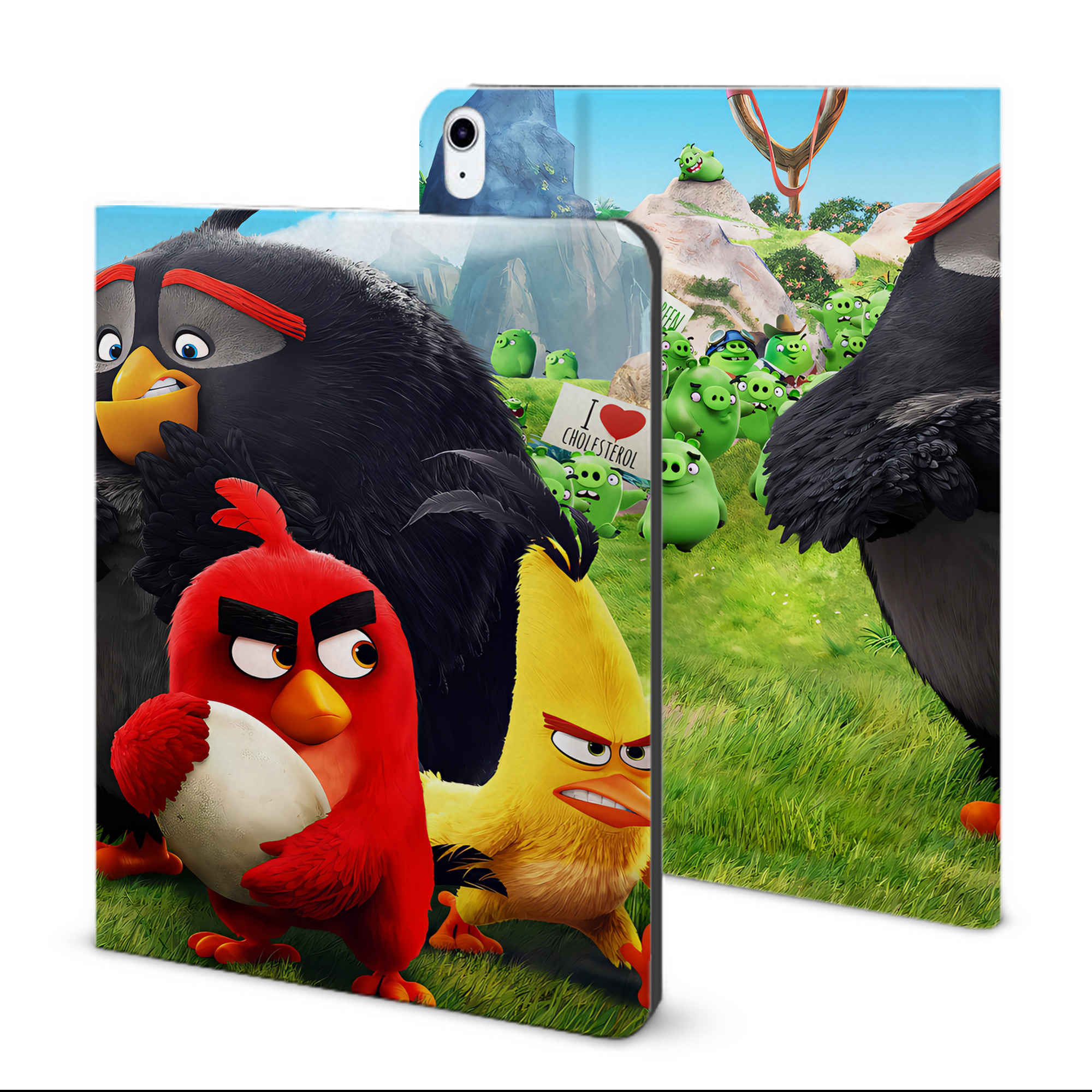 （画像用） Angry Birds アングリーバード IPad ケース ブック型 PUレザー TPU 耐衝撃 軽量 薄型 ペン収納なし 全面保護 IPad 各モデル対応